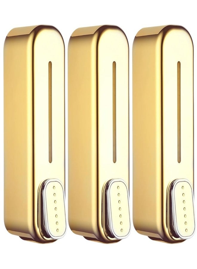 RFV1 ABS Plastic Wall Mounted Cylindrical Soap Dispenser, Leak-Free Multipurpose Liquid Dispenser for Hand Wash,Shampoo, Gel Dispenser for Bathroom/Basin/Kitchen Sink (Pack of 3) (Smart Gold) - Image 1